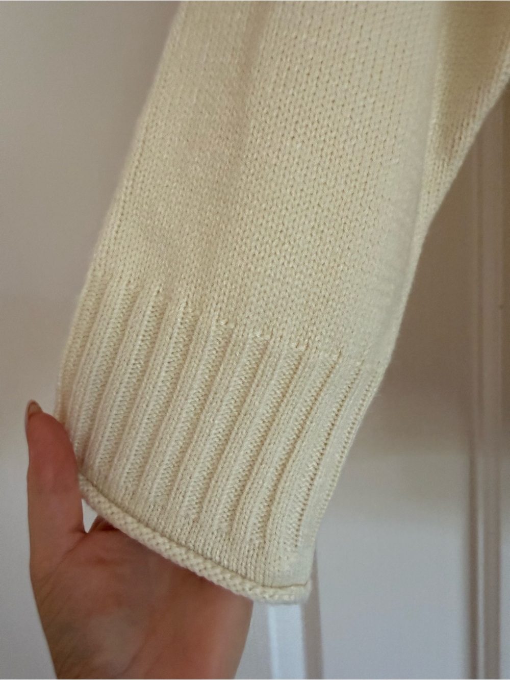 NWT Cream roll over neck Women's Sweater - Picture 3 of 4